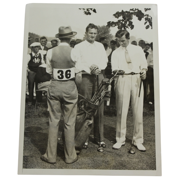 1934 US Open at Merion wire Photo of Eugene Homans & Johnny Farrell