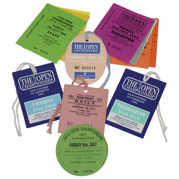 Seventeen (17) Assorted Tickets Of Admittance To The Open Championship