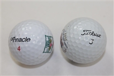 Jeff Quigley & Ricky Barnes Signed Logo Golf Balls From US Amateur Win Sites JSA ALOA