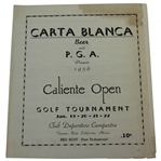 1956 Caliente Open Golf Tournament Pairing Sheet - Presented by Beer & P.G.A.