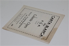 1956 Caliente Open Golf Tournament Pairing Sheet - Presented by Beer & P.G.A.