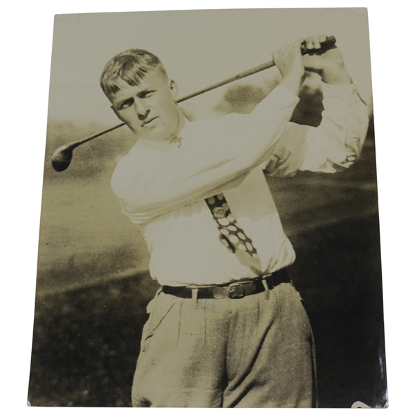 Bobby Jones Personal Original Sepia Photo Posed at Finish of Swing w/Richard Gordin Letter