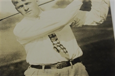 Bobby Jones Personal Original Sepia Photo Posed at Finish of Swing w/Richard Gordin Letter