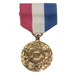 Missouri Valley Conference 1949 Champion Golf Team Medal by Jostens with Tri-Color Ribbon Bar Pin