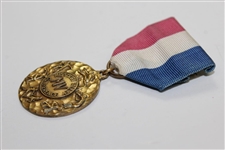 Missouri Valley Conference 1949 Champion Golf Team Medal by Jostens with Tri-Color Ribbon Bar Pin