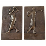 Circa 1920s-30s Bronze French Golf Medal by Morlon with Female Golfer