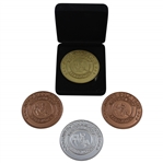 Four (4) Houston Golf Association Uninscribed Medals - Gold, Silver, & Two Bronze