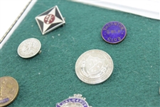 Twelve (12) Foreign Insignia Pins - Sterling Silver & Some Enameled - Burntisland, Dalmahoy, Williamwood, Bruntsfield, etc.