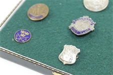 Twelve (12) Foreign Insignia Pins - Sterling Silver & Some Enameled - Burntisland, Dalmahoy, Williamwood, Bruntsfield, etc.