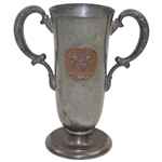 1905 Kebo Valley Golf Club Pewter Trophy Ornate Two-Handle Vase/Cup with Bronze/Copper Medallion