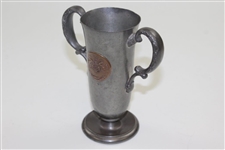 1905 Kebo Valley Golf Club Pewter Trophy Ornate Two-Handle Vase/Cup with Bronze/Copper Medallion
