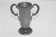 1905 Kebo Valley Golf Club Pewter Trophy Ornate Two-Handle Vase/Cup with Bronze/Copper Medallion