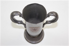 1905 Kebo Valley Golf Club Pewter Trophy Ornate Two-Handle Vase/Cup with Bronze/Copper Medallion