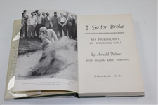 Arnold Palmer Signed & Inscribed Uncommon First UK Edtition 'Go for Broke' Book JSA ALOA