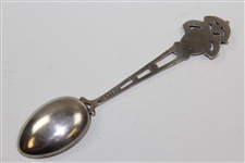 Chertsey Golf Club Sterling Silver & Enamel Golf Themed Spoon - Enameled Painting of the Town’s Church on Handle