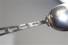 Chertsey Golf Club Sterling Silver & Enamel Golf Themed Spoon - Enameled Painting of the Town’s Church on Handle