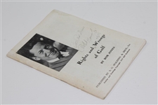 Bobby Jones Signed 1935 'Rights and Wrongs of Golf' Spalding Booklet JSA ALOA