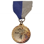 Tuxedo Golf Club Medal ‘Veteran of the Blue and Gray’ with Bar Pin & Blue/Gray Ribbon - Tarnished Medal