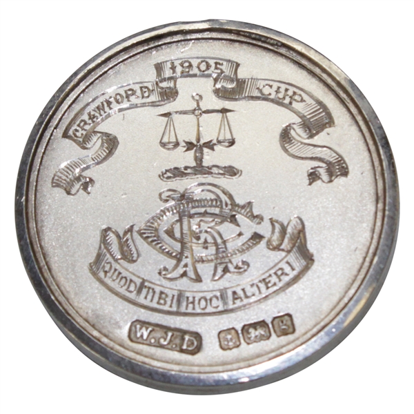 1905 Crawford Cup Sterling Silver English Hallmarked Medal 