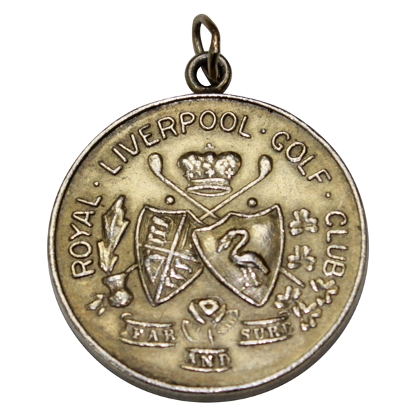 Royal Liverpool Golf Club Far and Sure Sterling Silver Uninscribed Gold Wash Medal
