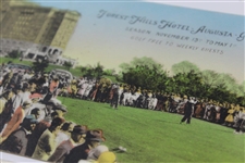Two Bobby Jones Postcards opening The Forrest Hills-Ricker Hotel in Augusta GA