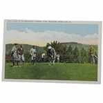 Rare postcard of Bobby Jones (watching) and Walter Travis (putting) at the Reenleigh Country Club Pennsylvania