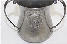 1900 Oakley Country Club Mixed Foursome Best Net Pewter Three-Handle Tankard Trophy
