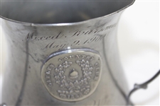1900 Oakley Country Club Mixed Foursome Best Net Pewter Three-Handle Tankard Trophy