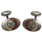 Circa 1900 Pair of Sterling Silver Cufflinks by John Frick NY with Yountakah Country Club