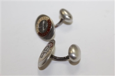 Circa 1900 Pair of Sterling Silver Cufflinks by John Frick NY with Yountakah Country Club