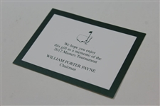 2012 Augusta National Golf Club Ltd Ed Employee Masters Gift Burlwood Box In Bag with Card
