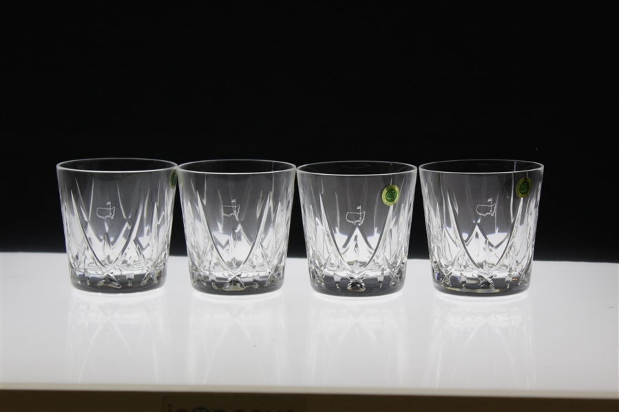 2002 Augusta National Golf Club Ltd Ed Employee Masters Gift Four (4) Old Fashion/Rocks Glasses 4/4