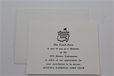 1973 Augusta National Golf Club Ltd Ed Employee Masters Gift French Purse in Box with Card