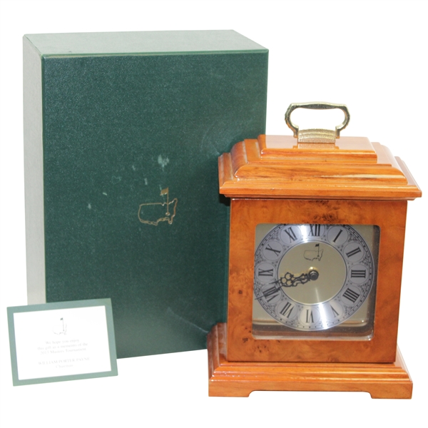 2013 Augusta National Golf Club Ltd Ed Employee Masters Gift Burlwood Clock in Box with Card