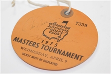 Jack Nicklaus & Hale Irwin Signed 1975 Masters Tournament Wednesday Ticket #7330 JSA ALOA