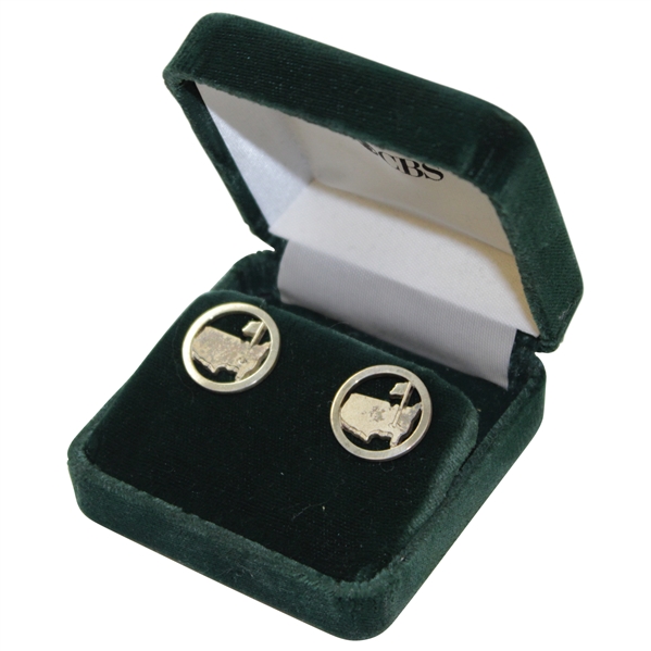 Augusta National Golf Club Logo CBS Gifted Cufflinks In Original Green Box - Used