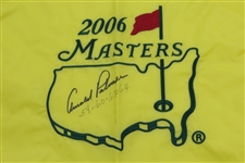 Arnold Palmer Signed 2006 Masters Embroidered Flag with Years Won Notation JSA ALOA