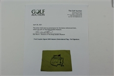 Fred Couples Signed 2003 Masters Embroidered Flag - Full Signature JSA ALOA