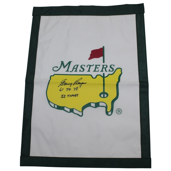 Gary Player Signed Undated Masters Garden Flag with Years Won & 52 Times Notation JSA ALOA