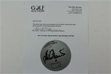 Ben Crenshaw Signed Masters Logo Slazenger Golf Ball JSA ALOA