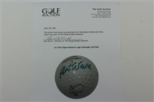 Art Wall Signed Masters Logo Slazenger Golf Ball JSA ALOA