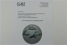 Sam Snead Signed Masters Logo Slazenger Golf Ball JSA ALOA