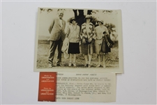 1927 Family at the US Amateur 'Bobby Jones' Cheering Section' Wire Photo