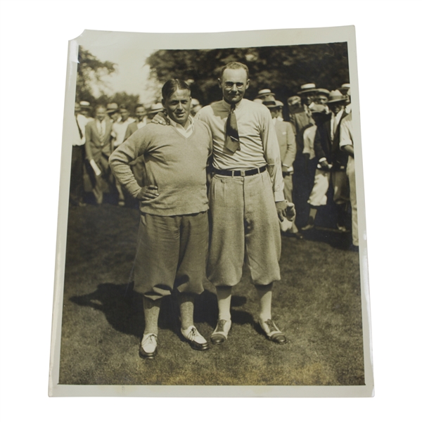1928 Bobby Jones & Phil Perkins British & U.S. Amateur Champions Square Off Wire Photo