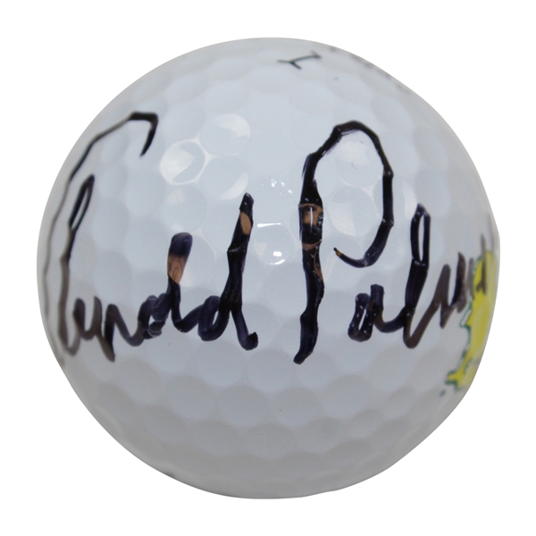 Arnold Palmer Signed Masters Logo Titleist Golf Ball JSA ALOA
