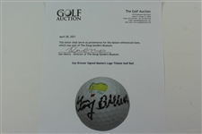 Gay Brewer Signed Masters Logo Titleist Golf Ball JSA ALOA