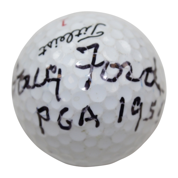 Doug Ford Signed Titleist Golf Ball with PGA 1955 JSA ALOA