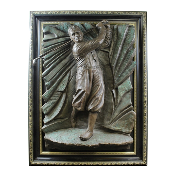 Rare Bobby Jones Large Full Body Post-Swing Burst High Relief Sculpture - Framed