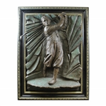 Rare Bobby Jones Large Full Body Post-Swing Burst High Relief Sculpture - Framed