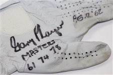 Gary Player Signed Personal LH Golf Glove with 'Masters 61-74-78' & 'PGA '62' Inscription JSA ALOA